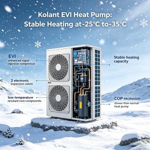 Kolant EVI heat pump: stable heating at -25°C to 35°C, EVI, 2 electronic expansion valves